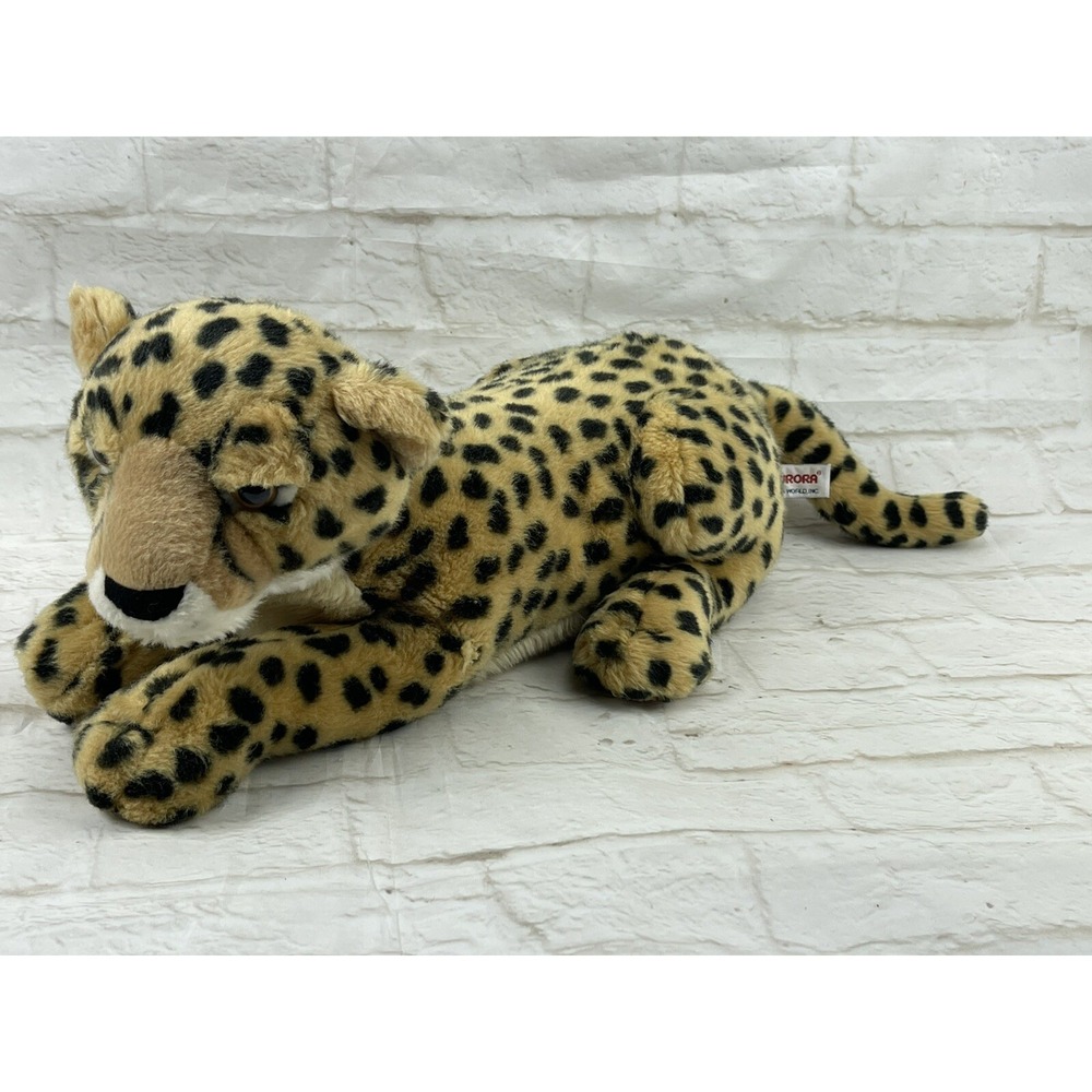 Aurora World Plush 17" CHEETAH Realistic Stuffed Animal Toy Spotted Wild Cat
